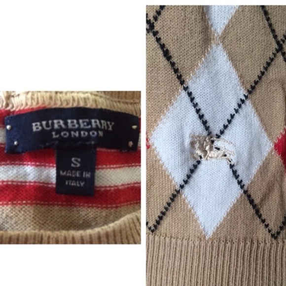 Burberry Argyle and Striped Sweater - Picture 3 of 4